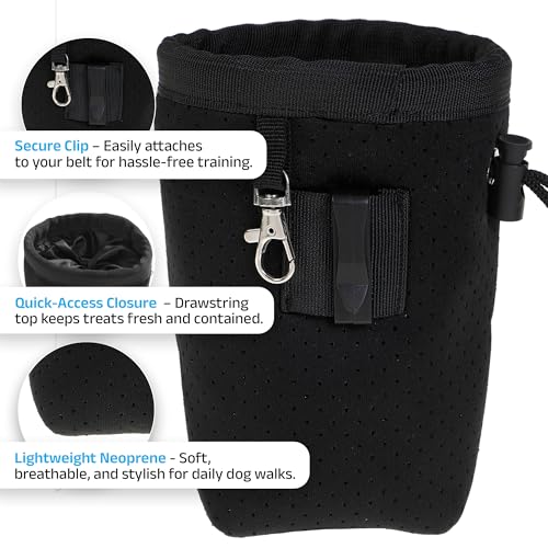 DOOG Treat & Training Pouch - Black | Clip-On Pouch for Dog Walks & Training - color: Black, size: Small