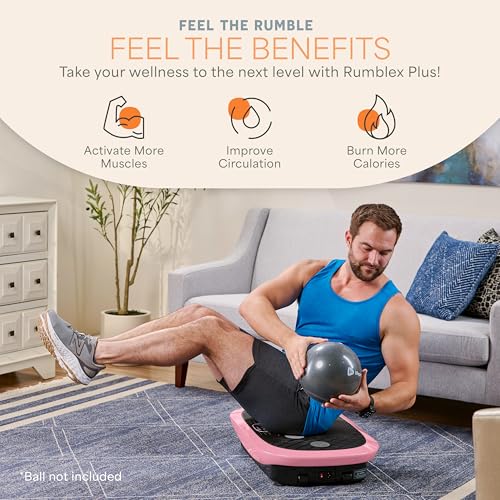 Lifepro Rumblex 4D Vibration Plate Exercise Machine with 7 Training Modes - color: Pink, size: Plus