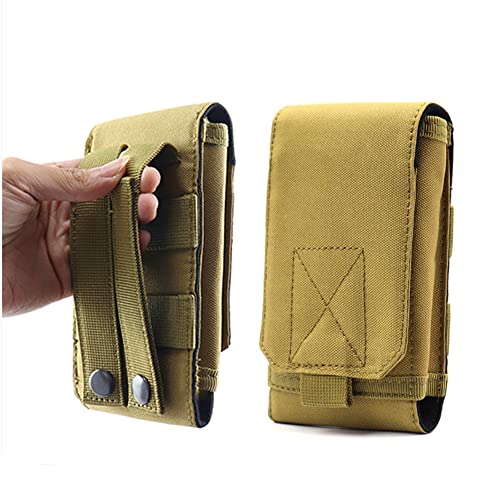 Universal Tactical MOLLE Holster Army Mobile Phone Belt Pouch EDC Security Pack Carry Accessory Kit Waist Bag Case Compatible iPhone 13 Pro X XS Max XR 7 8 6/6s Plus Samsung Galaxy S10 S9 S8 Plus - color: #D (Big)