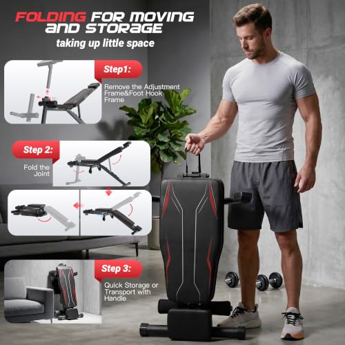 ANCHEER Adjustable Weight Bench with Leg Extension and Leg Curl