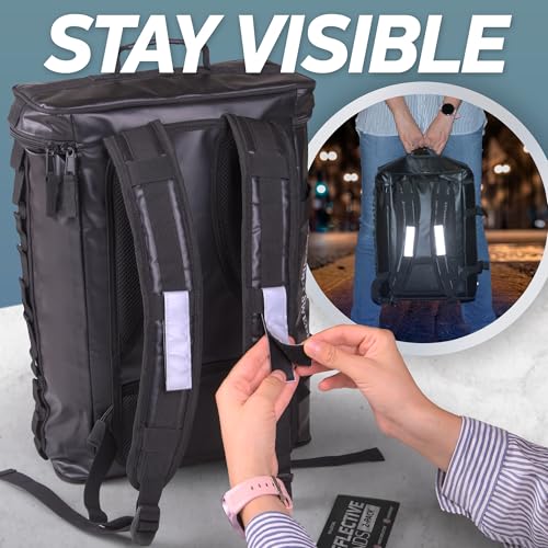 Reflective Backpack Bands | 3M Scotchlite Reflectors | Hook-and-Loop Closure | 1x4 & 1.5x5 in | 2-Pack (Silver) - size: 1″ x 4″