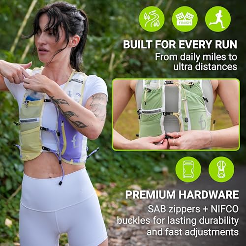 FlipBelt Tahoe Hydration Vest | Ultralight Trail Running Vest - color: Black, size: Large