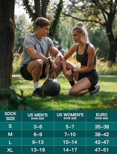 Juclise Men's Compression Running Crew Socks, 3 Pairs - color: Glacier White+charcoal+carolina Blue, size: X-Large