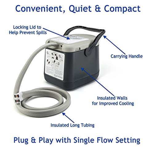 Cold Rush Compact Therapy Ice Machine - Cryotherapy System for Pain Relief & Cold Compression - Post-Surgery & Injury Recovery - with Replacement Cryo Cuff Pads (with Ankle Pad)