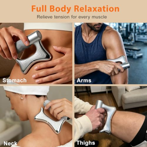 Heated Muscle Scraper Tool, Electric Fascia Knife Massager with Heating - color: Matt Silver