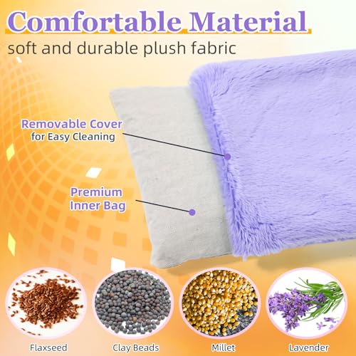 Cozypower Mini Heating Pad Microwavable Hot Cold Pack Reusable,Purple - color: Purple