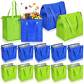 10 Pack Large 18L Insulated Grocery Bag Bulk Zippered, Green, Blue - color: Green, Blue