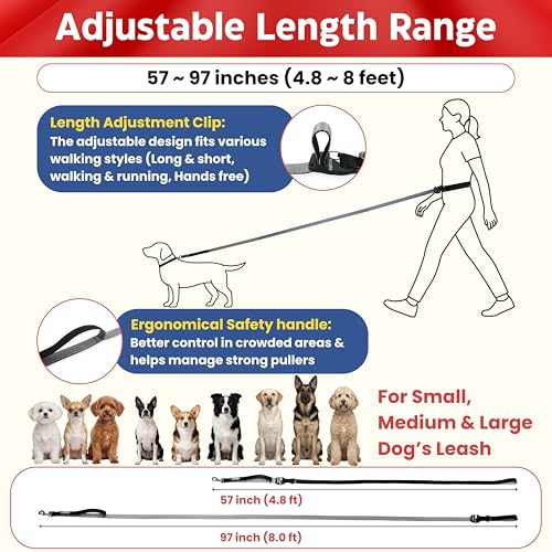 Hands Free Dog Leash, Ultra-Light Crossbody for Walking, Black Gray - color: Black Gray