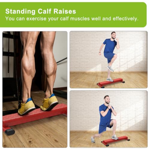 Kipika Versatile Calf Raise Bar, Heavy Duty Steel Standing Calf-raise Stand - color: D: (4.7" Wide Tube)- Red