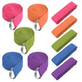 10 Pcs Yoga Strap for Stretching Bulk 8 Ft Cotton Polyester Stretch Band with Metal D Ring Adjustable Non Elastic Yoga Stretching Strap Bulk for Pilates Dance Gym Workout Physical Therapy (Multicolor)
