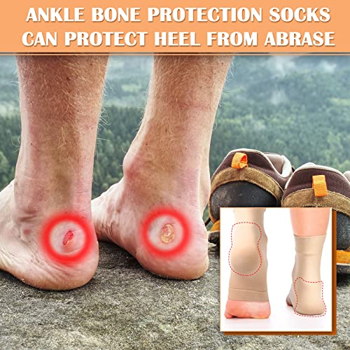 Geyoga 2 Pairs Figure Skating Ankle Pads Socks Sleeves, Beige Color - color: Beige Color