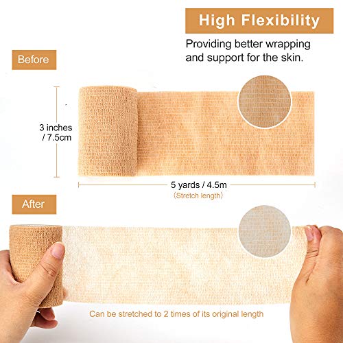 Self Adhesive Bandage Tape (3 Inches X 5 Yards), Elastic Cohesive Bandage - size: 3 Inch