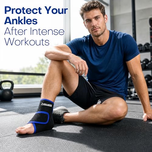 Ankle Ice Pack Wrap Reusable Gel Cold Compression for Foot Discomfort - color: Black