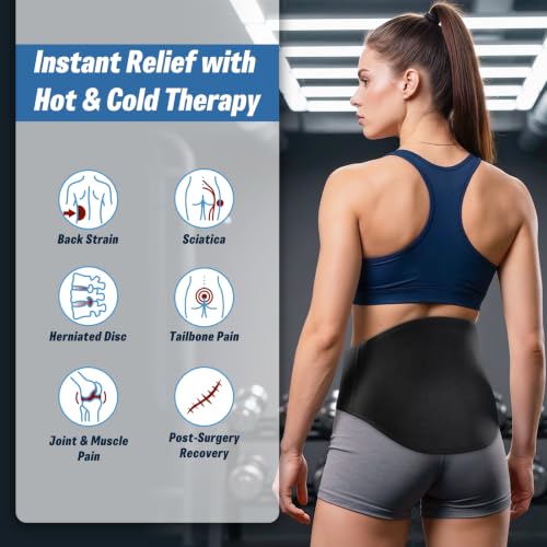 Ice Pack for Back Pain Relief with Extension Band, Extra Long - style: Extra Long: 1 wrap + 2 gel pack