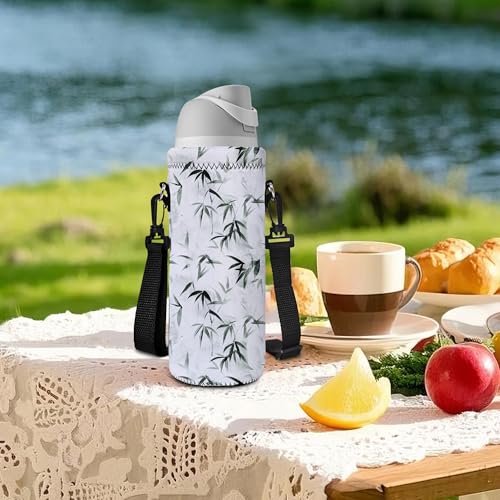 RICHEN Neoprene Water Bottle Carrier Bag with Adjustable Shoulder Strap,Insulated Water Bottle Cover for Stainless Steel/Glass/Plastic Bottles - color: BC-56, size: 500ml