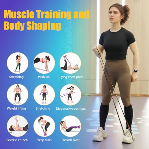 MOKRGYM Resistance Bands，Natural Rubber Non-Allergenic & Durable for Home&Gym Workouts Fitness Exercise