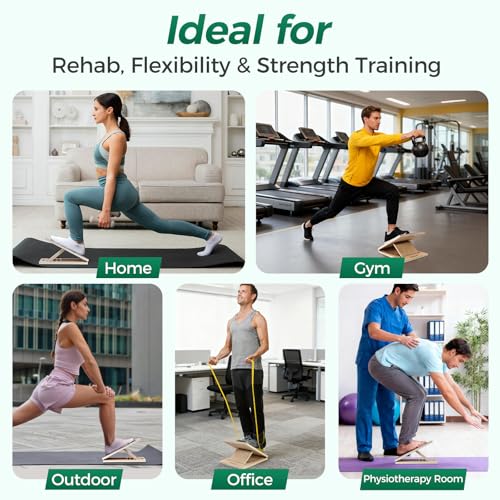 Slant Board, Wooden Calf Stretch Board, Slant Boards for Exercise