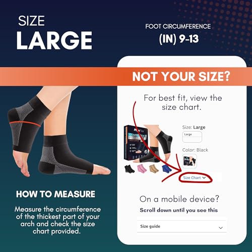 Ankle Brace Socks - Ankle Compression Sleeve - Foot Brace for Women & Men - color: Blue, size: Large
