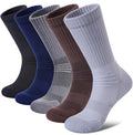FNOVCO Women's Hiking Walking Running Crew Socks Thick Cushioned Athletic Compression Socks 5 Pairs - color: Multicolor 06, size: 9-11