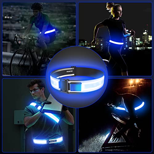 High Visibility USB-C Rechargeable LED Running Lights for Runners, 360° Reflective LED Light Up Running Vest Gear for Walking at Night
