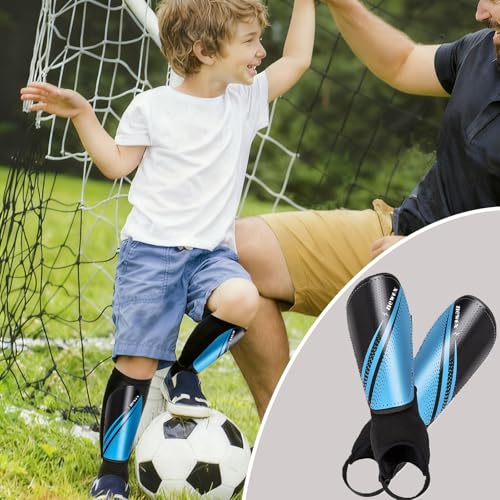 Newox Soccer Shin Guards for Kids Youth Toddler - color: blue, size: Medium
