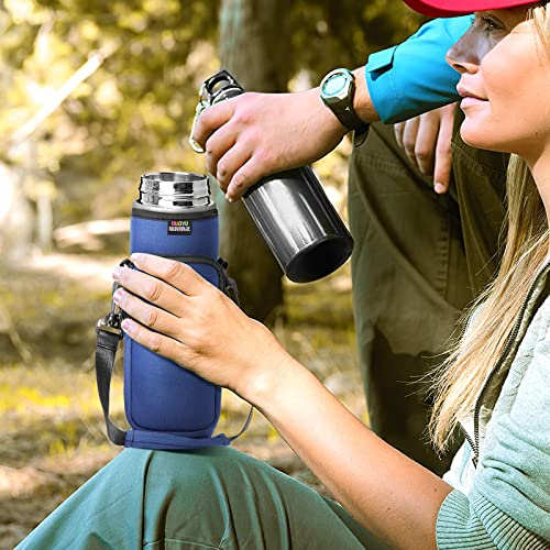 Nuovoware Water Bottle Carrier Bag, 25oz/32oz, Navy blue - color: Navy Blue, size: 25-32 Ounces - Standard