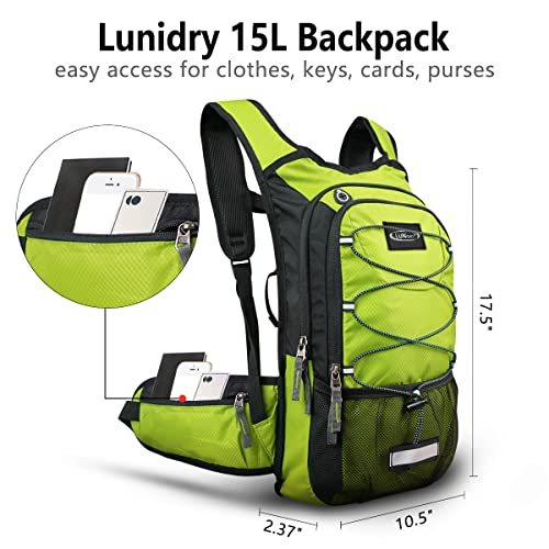 Hydration Backpack with 3L Water Bladder, Small Hydration Pack Backpack for Men Women, Lightweight Water Backpack with Cooler Layer for Running, Biking, Hiking - color: Green