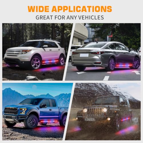 XRIDONSEN 2PCS 60 inch Strobe Lights Strip 720 LED Running Board Lights - color: Red/Blue