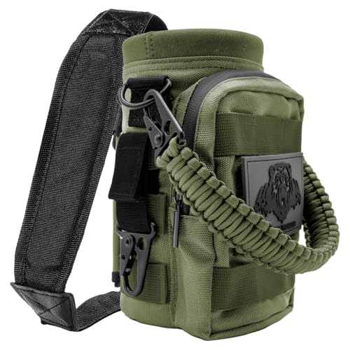 NATURE PIONEOR 32 64 128oz Tactical Water Bottle Pouch, MOLLE Bottle Holder - color: Green, size: 32OZ
