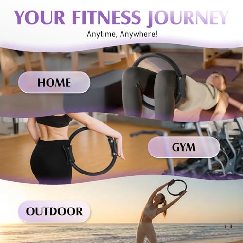 JKSHMYT Pilates Ring, 14.5 inch Magic Circle Pilates Equipment - color: Black