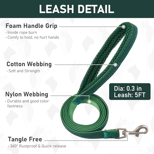 GAMUDA Small Pet Harness Collar and Leash Set, Step in No Chock No Pull Linen Fabric Soft Mesh Dog Vest Harnesses Reflective for Dogs Puppy Cats Kitten Rabbit (Green, XXS) - color: Green, size: XXS