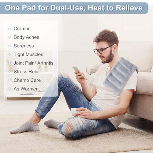 SuzziPad Microwave Heating Pad for Muscle Soreness Fatigue, 7"X16", Gray - color: Gray