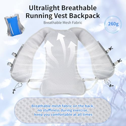 Hydration Running Vest for Women Men,Lightweight Breathable Reflective Hydration Pack with 500ml Water Bottle,Hydration Vest Pack Backpack for Hiking,Camping,Trail Running,Cycling,Race,Marathon