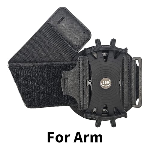 Running Wristband/Armband Phone Holder【360° Rotatable & Upgrade Anti-Drop】 (Black, Large) - color: Black, size: Large