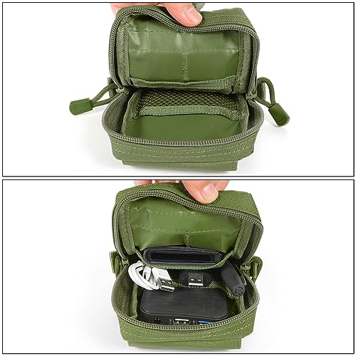SOWHUP Tactical Molle Pouch Cell Phone Pouch Holster Small Utility EDC Pouch Gadget Organizer Bag - color: Army Green1