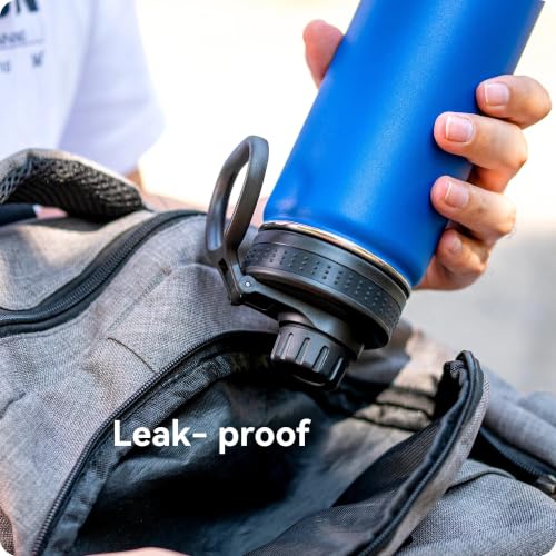 Spout Lid for Hydro Flask 12 16 18 20 32 40 64oz Wide Mouth Bottle - color: Blue 1 pack