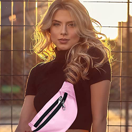 Fanny Packs for Men and Women Water-Repellent Sports Waist Pack Bag - color: 1pack-Pink