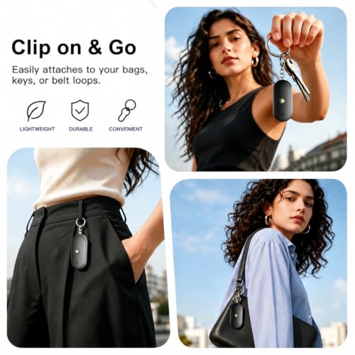 Personal Safety Alarm for Women, 130dB Keychain Alarm, Black - color: Black