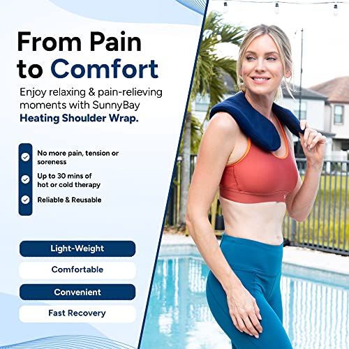 SunnyBay Weighted Microwavable Heating Pad, Shoulder and Upper Back, Cotton - size: Cotton - Large Navy Blue