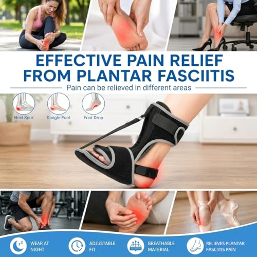Plantar Fasciitis Night Splint, One Size Men & Women, Black - color: Black