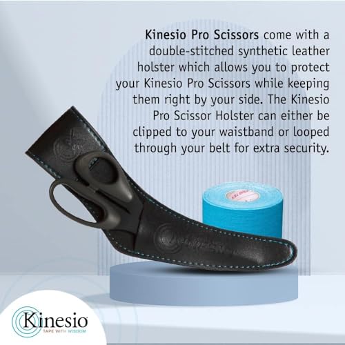 Kinesio Pro Scissors with Holster, Right Handed Bandage Scissors, For Use with Kinesio Therapeutic Elastic Tape