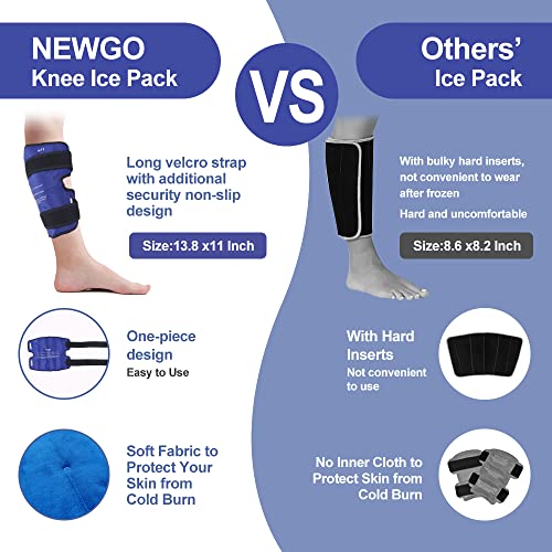 NEWGO Bundle of Shin Splint Ice Pack and Ankle Ice Pack Wrap