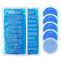 Perfect Remedy Rectangle (Blue, Regular) & Round Gel Ice Pack (5pcs) Bundle, Hot & Cold Ice Packs for Injuries Reusable for Body Tension & Muscle Pain Relief – Soft, Flexible & Adapts to Any Area