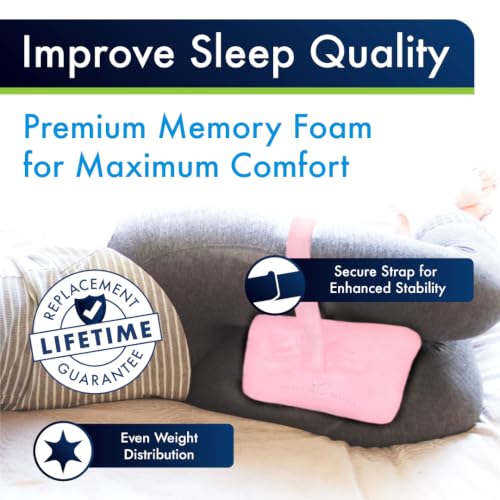 Sports Medica Knee Pillow for Side Sleepers, Memory Foam Leg Pillow Cushion - color: Pink