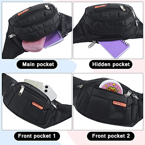 3 Pcs Fanny Packs Crossbody Waist Bags for Women Men Crossbody Waterproof Fanny Pack Belt Bag for Travel Walking Running Hiking Cycling Outdoor Easy Carry Any Phone, Wallet (Black, Purple, Navy Blue) - color: Black, Purple, Navy Blue