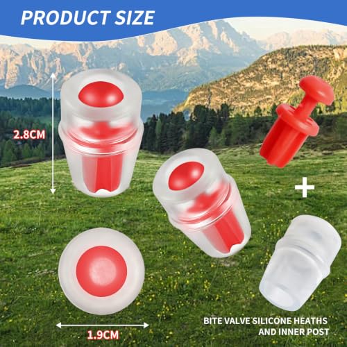 Bite Valve Replacement Mouthpiece Fit for Hydration Pack Bladder Water Backpack and Most Brands(4-Pack), with Shutoff Valve and Tube O-Ring - color: 4 Red