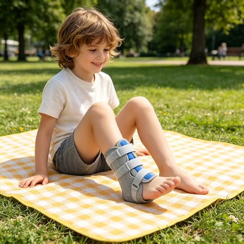 Kids Pediatric Ankle Brace, Neoprene Ankle Splint with Adjustable Straps, Universal Fit, Lightweight Support (Large) - size: Large