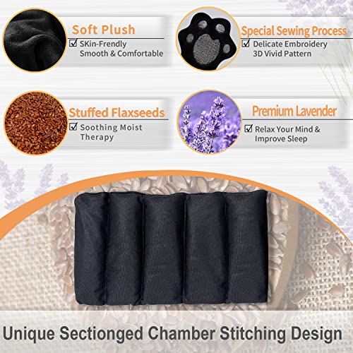 2PCS Large Microwave Heating Pads for Cramps Pain Relief, Moist Microwavable Period Menstrual Heat Packs, Cordless Warm Compress Gift for Mothers Day, Birthday, Thanksgiving, Christmas, 21*12" + 17*9" - size: 1 Extra Large Black Cat + 1 Medium Black Cat