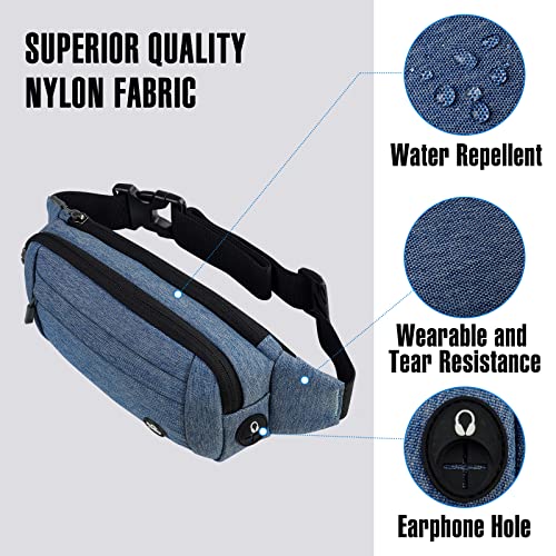 WATERFLY Small Fanny Pack Crossbody Lightweight Waist Bag for Woman Man - color: Blue