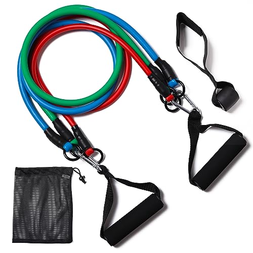 Resistance Bands with Handles, Exercise Bands with Handles, Door Anchor - color: 3-in-1 Band-90lbs